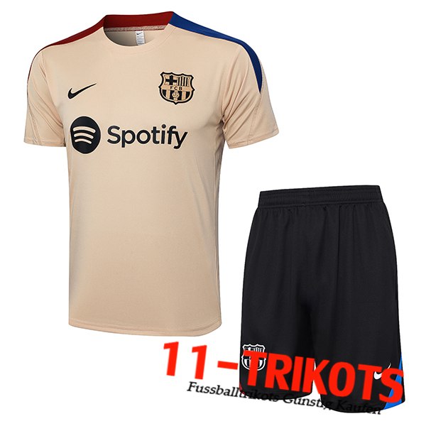 FC Barcelona Trainingstrikot + Shorts Gelb/Schwarz 2024/2025