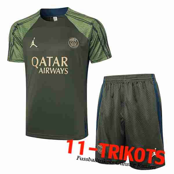 Jordan PSG Trainingstrikot + Shorts Grün 2024/2025