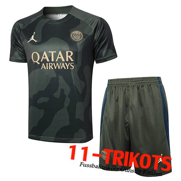 Jordan PSG Trainingstrikot + Shorts Grün 2024/2025 -02