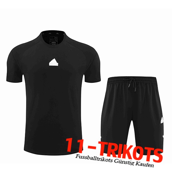 Adidas Trainingstrikot + Shorts Schwarz 2024/2025