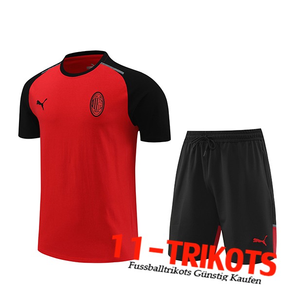 AC Milan Trainingstrikot + Shorts Rot/Schwarz 2024/2025