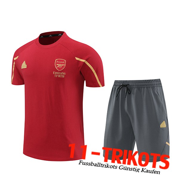 Arsenal Trainingstrikot + Shorts Rot/Gelb/Grau 2024/2025