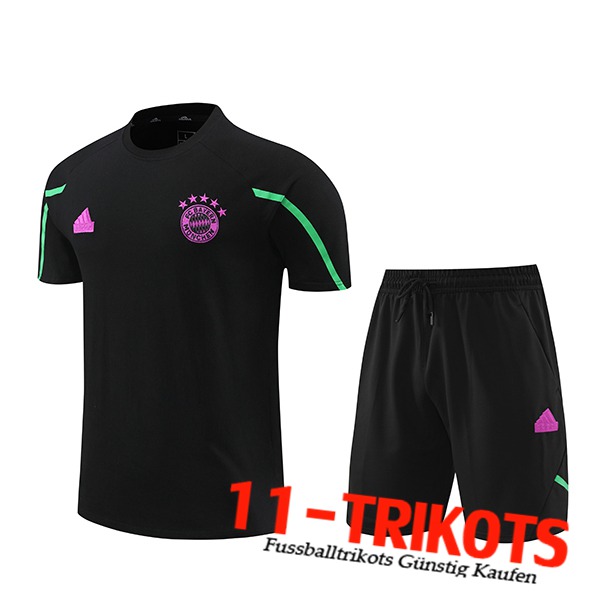 Bayern Munchen Trainingstrikot + Shorts Schwarz/lila 2024/2025