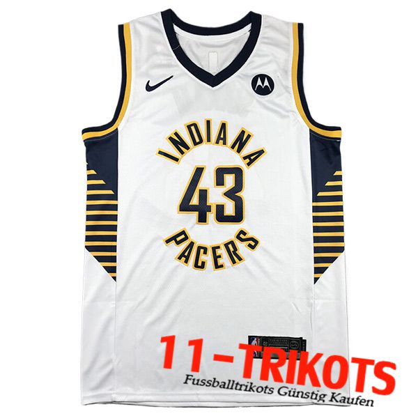 Indiana Pacers Trikot (SIAKAM #43) 2024/25 Weiß/Schwarz/Gelb