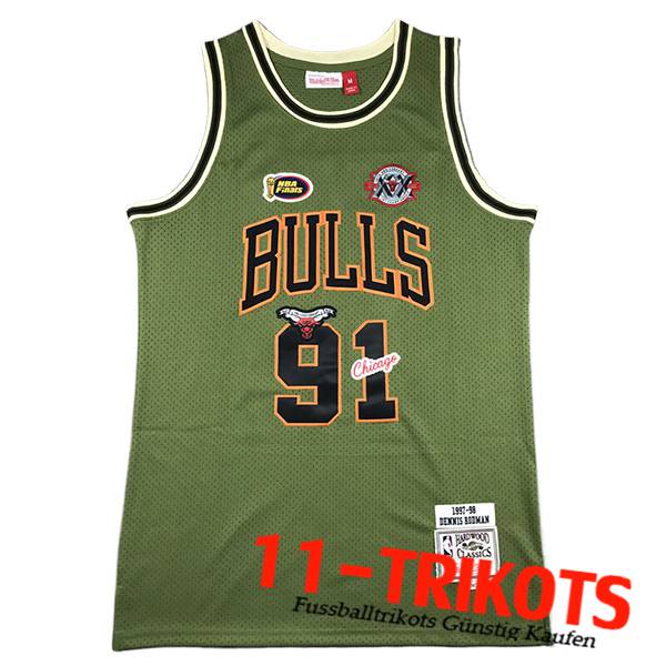 Chicago Bulls Trikot (RODMAN #91) 2024/25 Grün/Schwarz