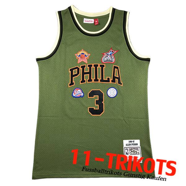 Philadelphia 76ers Trikot (IVERSON #3) 2024/25 Grün/Schwarz
