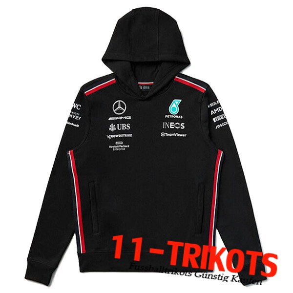 Mercedes Benz Team Sweatshirt Mit Kapuze F1 Schwarz/Rot 2024
