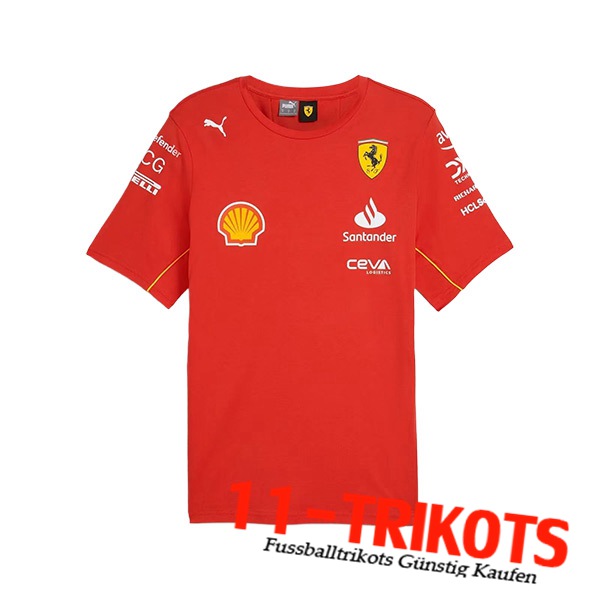 Scuderia Ferrari Team T-Shirt F1 Rot/Schwarz/Gelb 2024