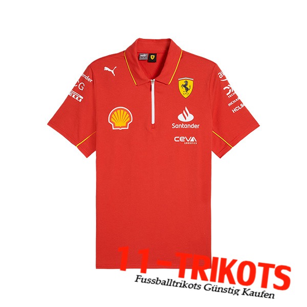 Scuderia Ferrari Team Polo F1 Rot/Schwarz/Gelb 2024