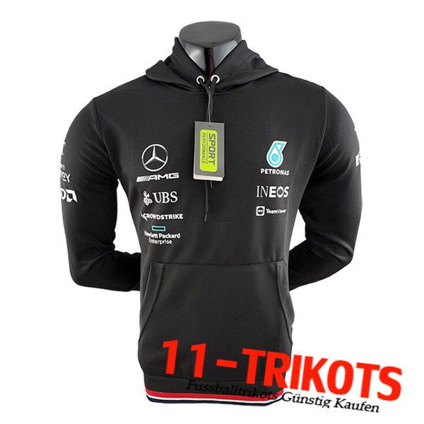 Mercedes Benz Team Sweatshirt Mit Kapuze F1 Schwarz 2024