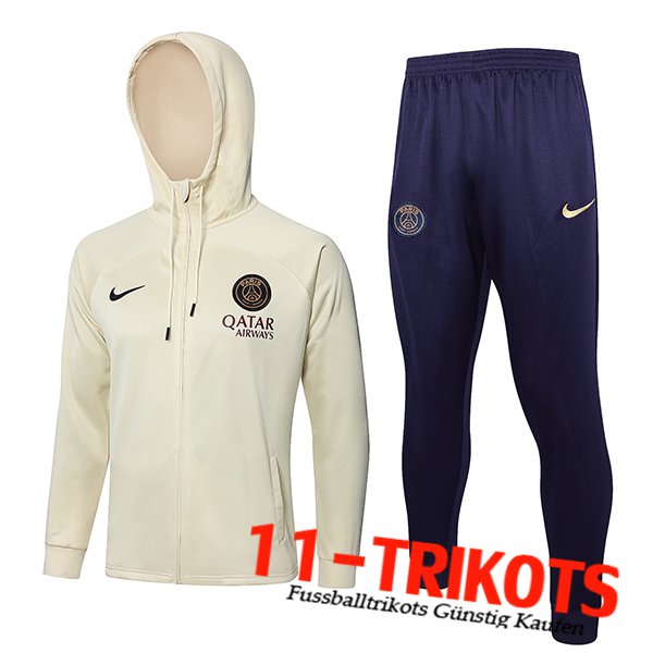 PSG Trainingsanzug Mit Kapuze Trainingsjacke Windbreaker Beige 2024/2025