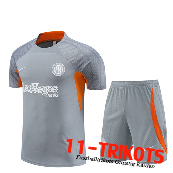 Inter Milan Trainingstrikot + Shorts Grau/Orange 2024/2025