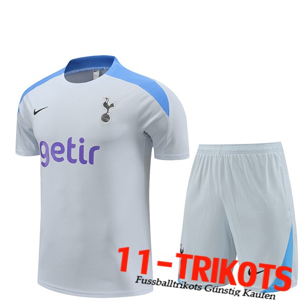 Tottenham Hotspur Trainingstrikot + Shorts Grau/Blau 2024/2025