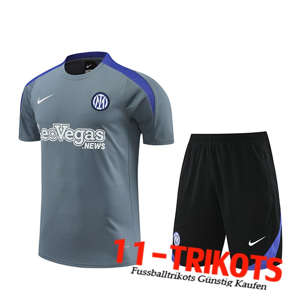 Inter Milan Trainingstrikot + Shorts Grau/Blau 2024/2025