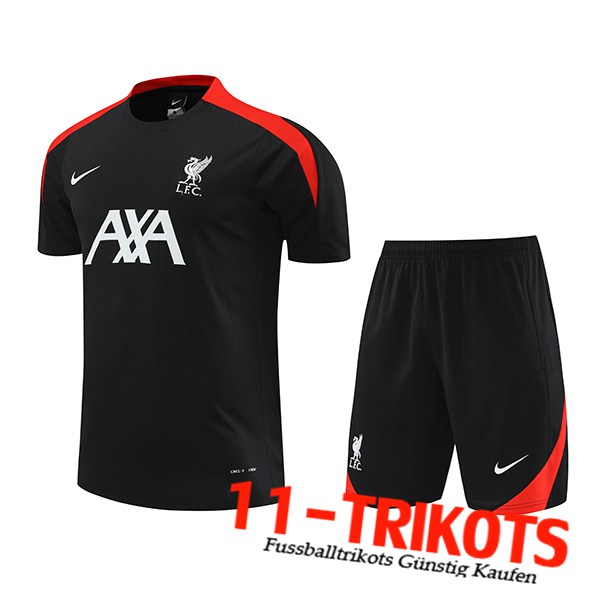 FC Liverpool Trainingstrikot + Shorts Schwarz/Rot 2024/2025