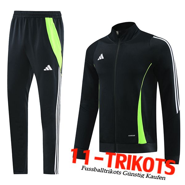 Adidas Trainingsanzug Trainingsjacke Schwarz/Weiß/Grün 2024/2025