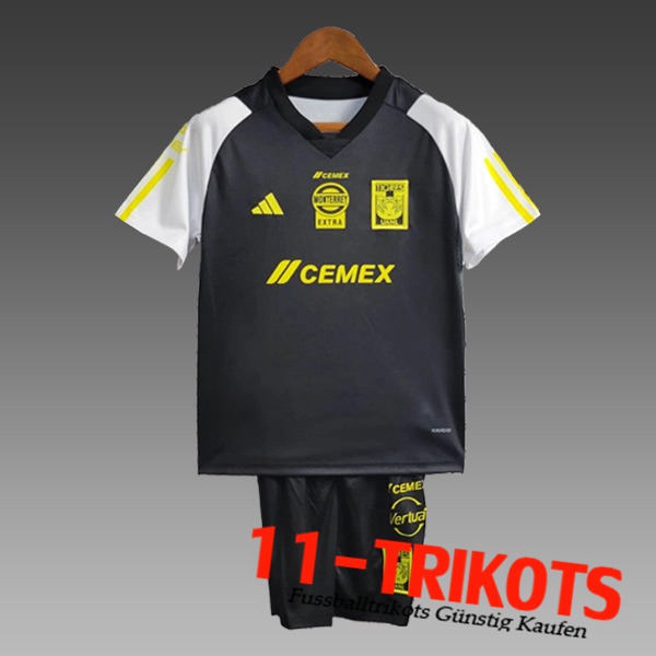 Tigres UANL Trainingstrikot + Shorts Kinder Schwarz/Gelb 2024/2025