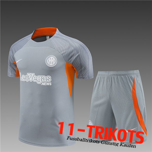 Inter Milan Grau/Orange Trainingstrikot + Shorts Kinder 2024/2025