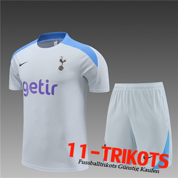 Tottenham Hotspur Trainingstrikot + Shorts Kinder Grau/Blau 2024/2025