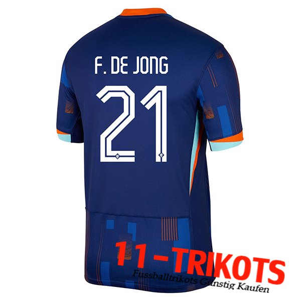 Niederlande (F.DE JONG #21) UEFA Euro 2024 Auswärtstrikot