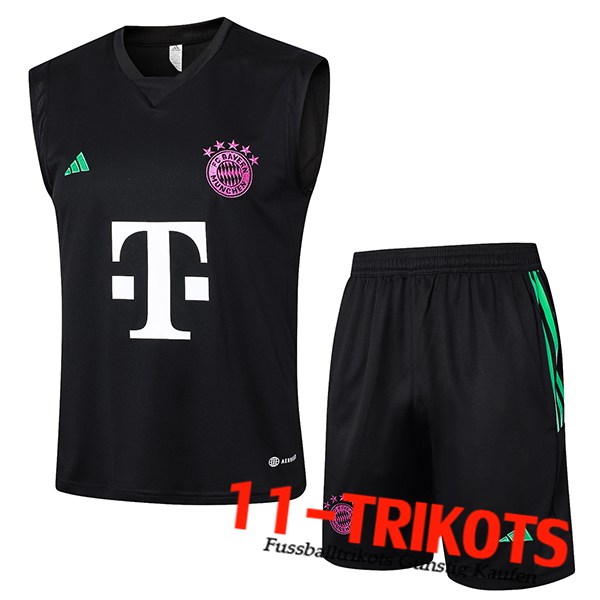 Bayern Munchen Trainings-Tanktop + Shorts Schwarz 2024/2025