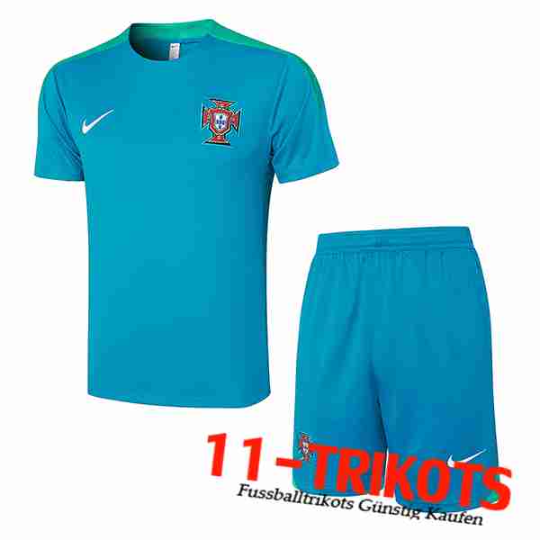 Portugal Trainingstrikot + Shorts Blau 2024/2025