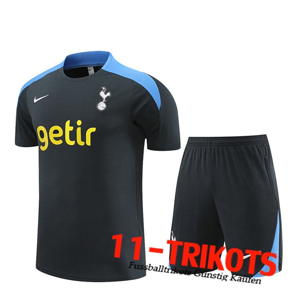 Tottenham Hotspur Trainingstrikot + Shorts Schwarz/Blau 2024/2025