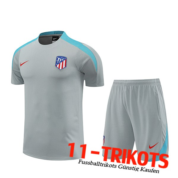 Atletico Madrid Trainingstrikot + Shorts Grau/Blau 2024/2025