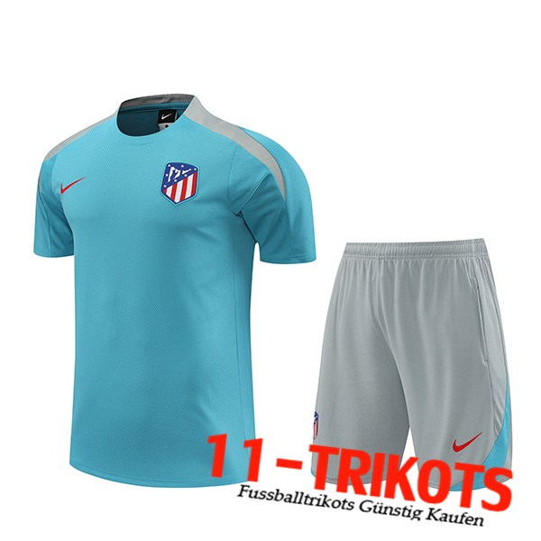 Atletico Madrid Trainingstrikot + Shorts Blau/Grau 2024/2025
