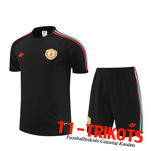 Manchester United Trainingstrikot + Shorts Schwarz 2024/2025 -06