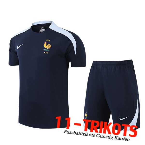 Frankreich Trainingstrikot + Shorts Dunkelblau 2024/2025