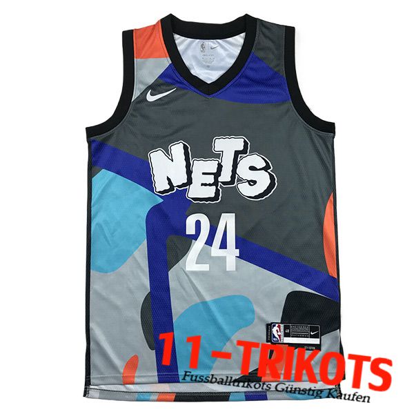 Brooklyn Nets Trikot (THOMAS #24) 2024/25 Grau/Blau/Orange