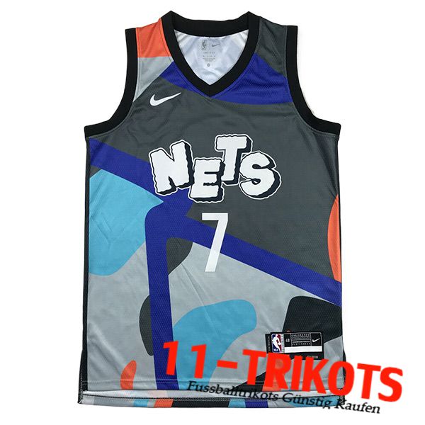 Brooklyn Nets Trikot (DURANT #7) 2024/25 Grau/Blau/Orange