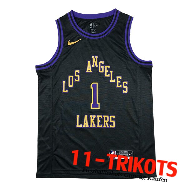 Los Angeles Lakers Trikot (RUSSELL #1) 2024/25 Schwarz/lila/Gelb