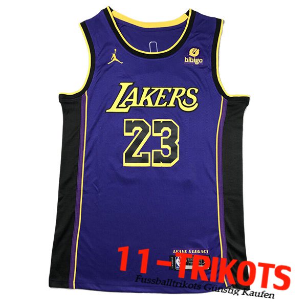 Los Angeles Lakers Trikot (JAMES #23) 2024/25 lila/Schwarz/Gelb -02