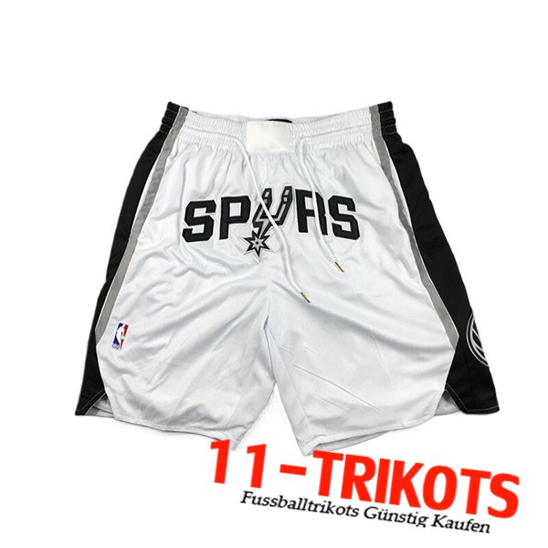 San Antonio Spurs Shorts NBA 2024/25 Weiß/Schwarz