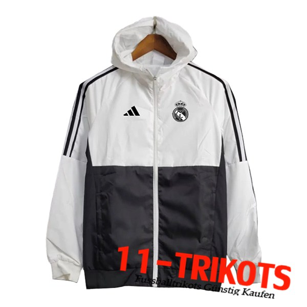 Real Madrid Windjacke Weiß/Schwarz 2024/2025