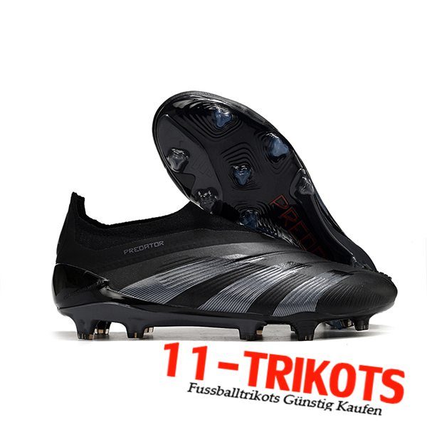 Adidas Fussballschuhe PREDATOR ELITE LACELESS BOOTS FG Schwarz/Grau