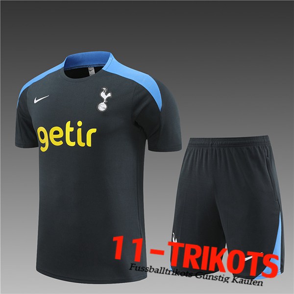 Tottenham Hotspur Trainingstrikot + Shorts Kinder Schwarz/Blau 2024/2025