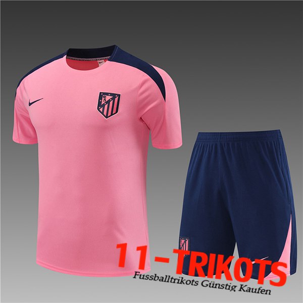 Atletico Madrid Trainingstrikot + Shorts Kinder Rosa/Blau 2024/2025