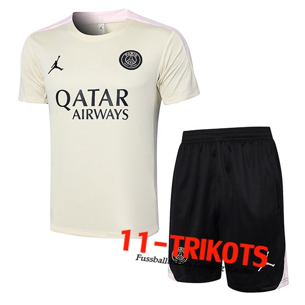 PSG Trainingstrikot + Shorts Beige 2024/2025