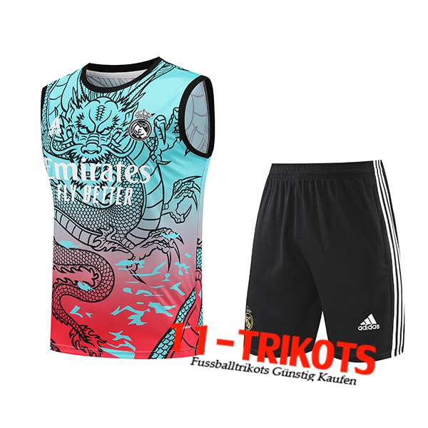 Real Madrid Trainings-Tanktop + Shorts Grün/Rot 2024/2025