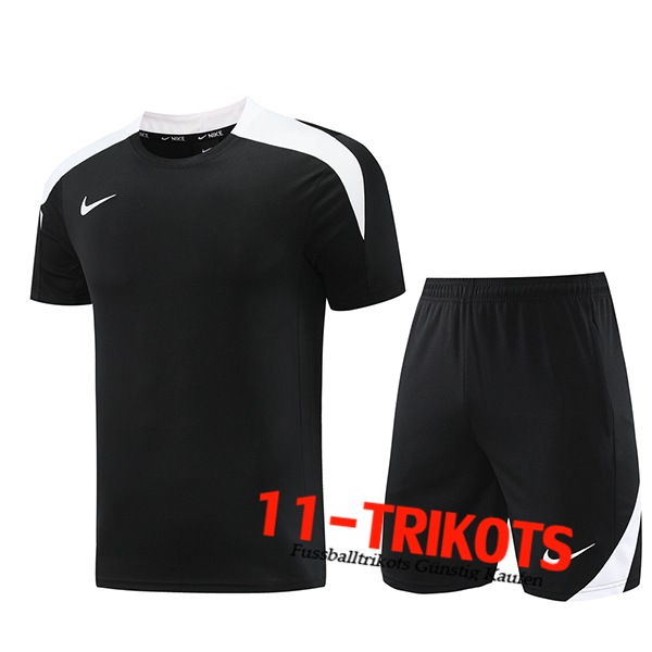 Nike Trainingstrikot + Shorts Schwarz/Weiß 2024/2025