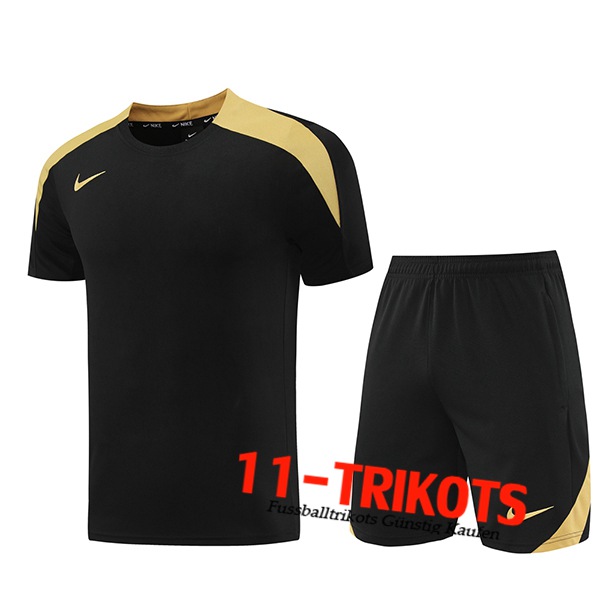 Nike Trainingstrikot + Shorts Schwarz/Gelb 2024/2025