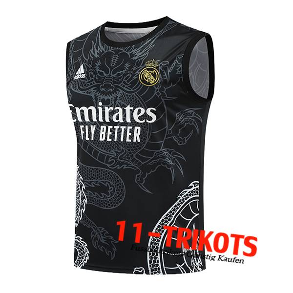 Real Madrid Trainings-Tanktop Schwarz/Grau/Weiß 2024/2025