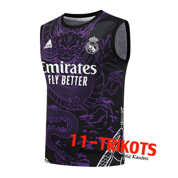 Real Madrid Trainings-Tanktop lila/Schwarz 2024/2025