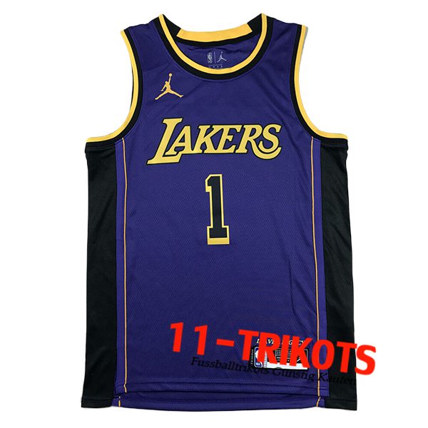 Los Angeles Lakers Trikot (RUSSELL #1) 2024/25 lila/Schwarz/Gelb -02