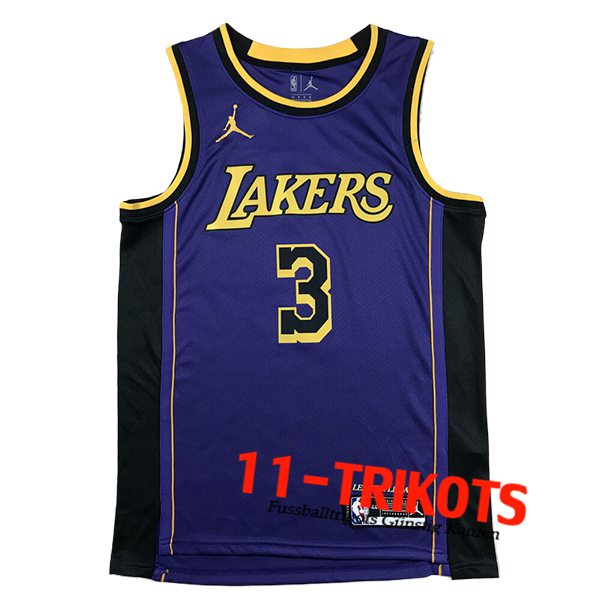 Los Angeles Lakers Trikot (DAVIS #3) 2024/25 lila/Schwarz/Gelb -02