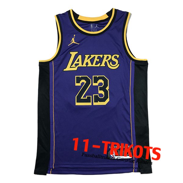 Los Angeles Lakers Trikot (JAMES #23) 2024/25 lila/Schwarz/Gelb -03