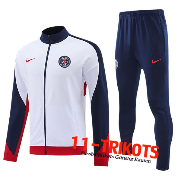 PSG Trainingsanzug Trainingsjacke Weiß/Blau/Rot 2024/2025